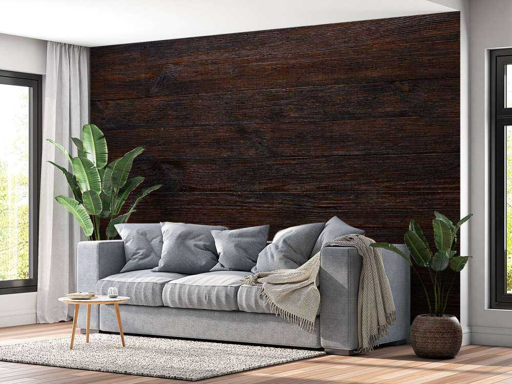 Donkere houten planken