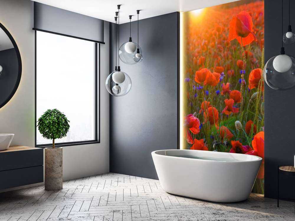 Klaprozen met opkomende zon