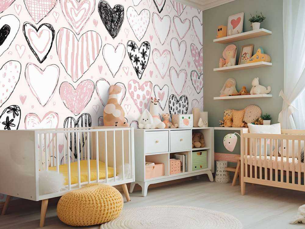 Hartjesmix in pastel en inkt