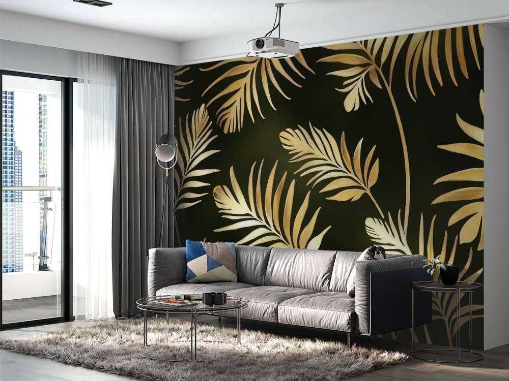 Golden leaves on dark Dark Gold