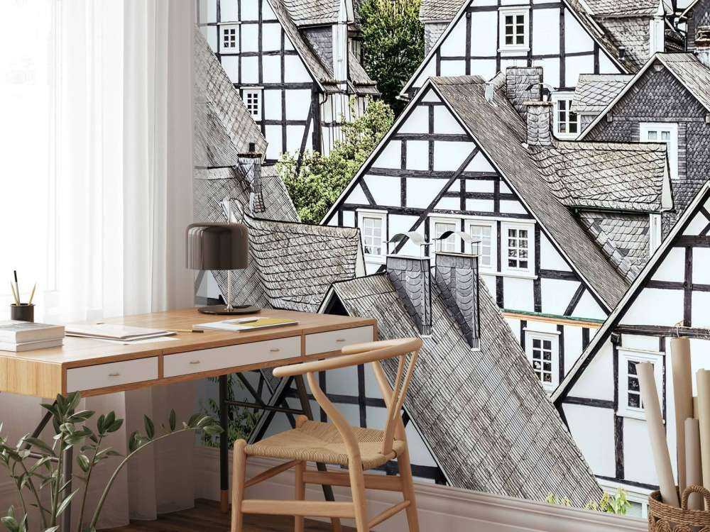 Ritme van zwart-wit vakwerk