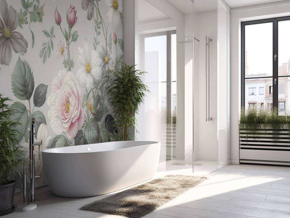 Romantische bloemen op mistgrijs
