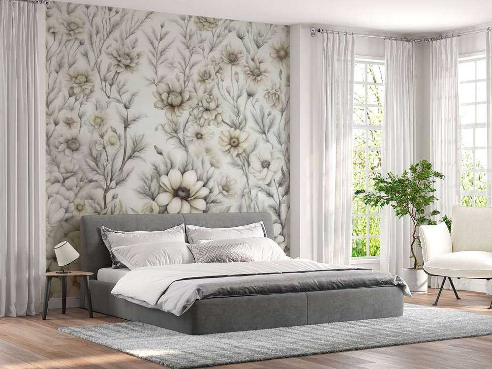 Floral romantic wall Beige