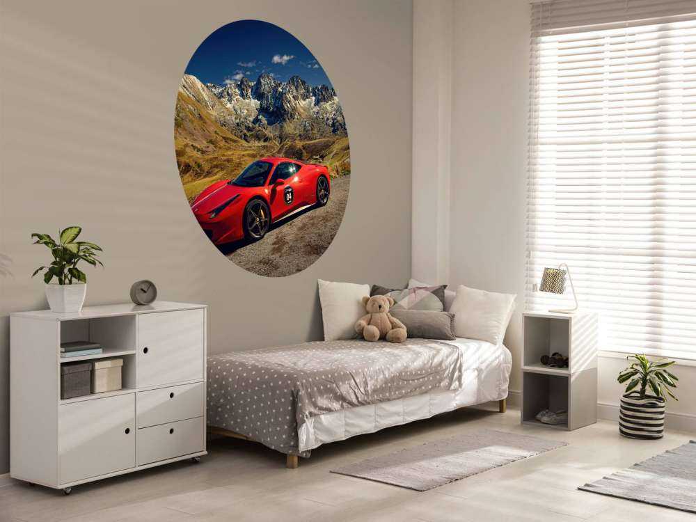 Ferrari 458 met alpentoppen