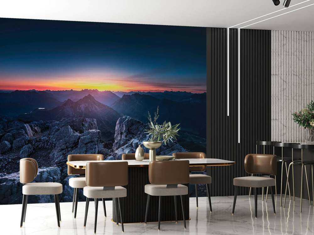 Rotsachtig uitzicht bij zonsopkomst