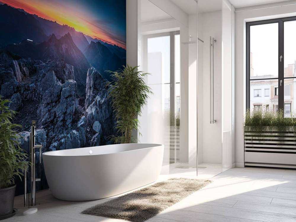 Rotsachtig uitzicht bij zonsopkomst