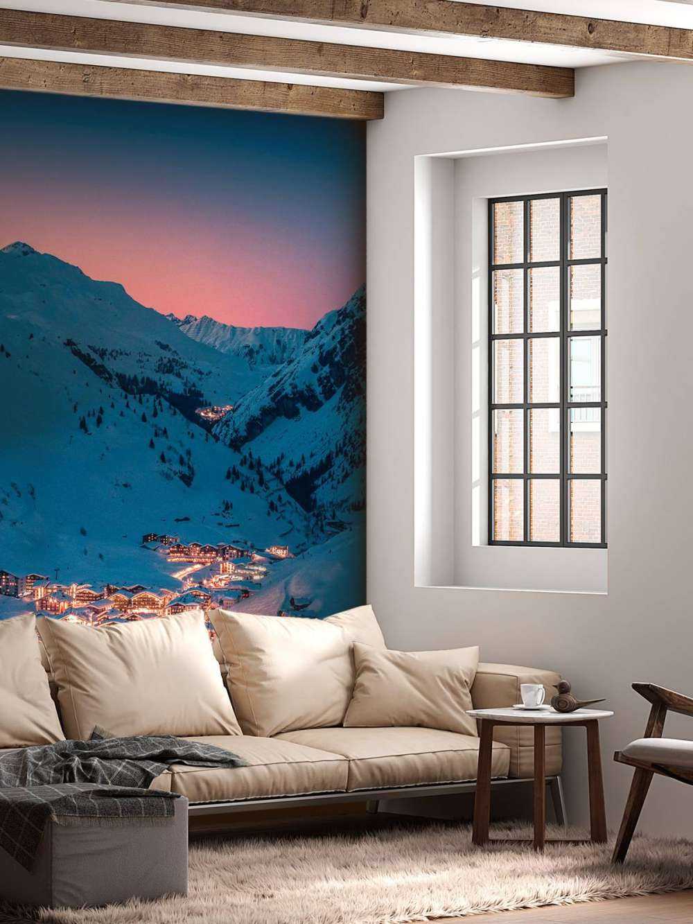 Avondlicht in alpendorp