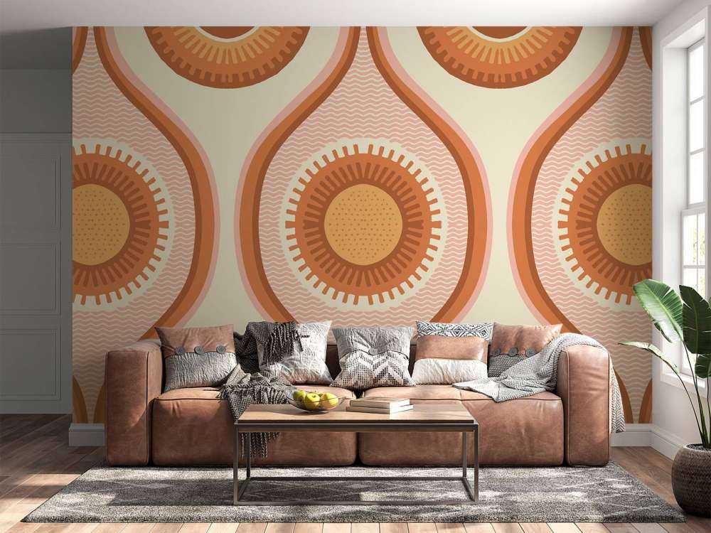 Warme zonnespiralen in retrostijl