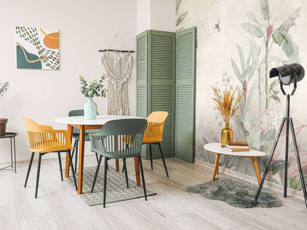 Kolibries tussen zachte bananenbladeren