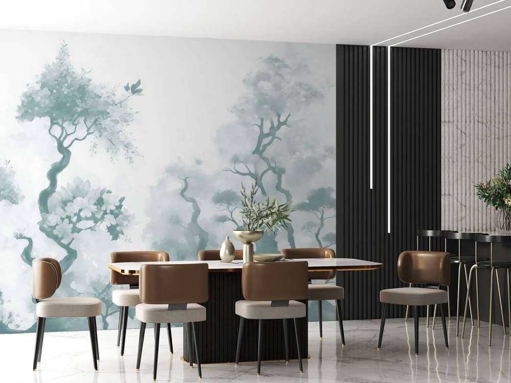 Blooming trees Green