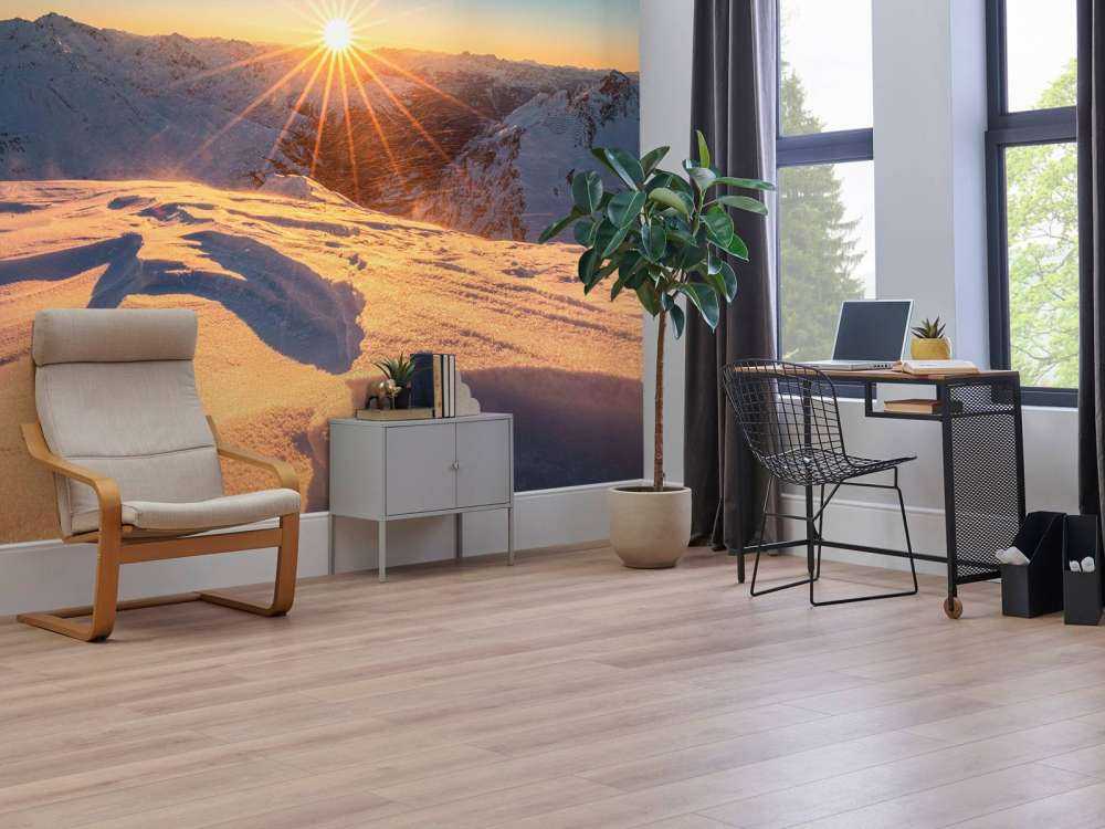 Zonnestralen over sneeuwvlaktes