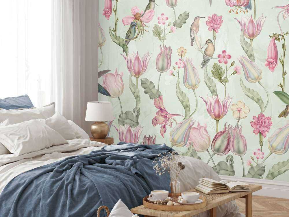 Spring Hummingbird Symphony - Mint Green Harmony