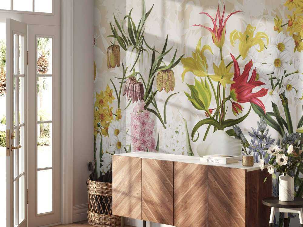 Spring Flowers - Warm Honey Beige