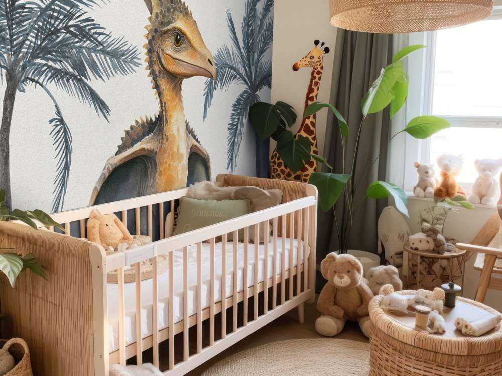 Baby pteranodon in de jungle blauw