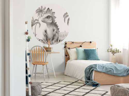 Baby stegosaurus in de jungle beige