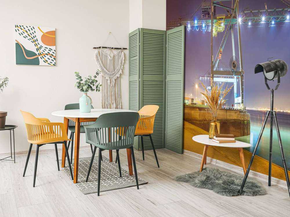 Nachtzicht op Verlichte Haven van Antwerpen