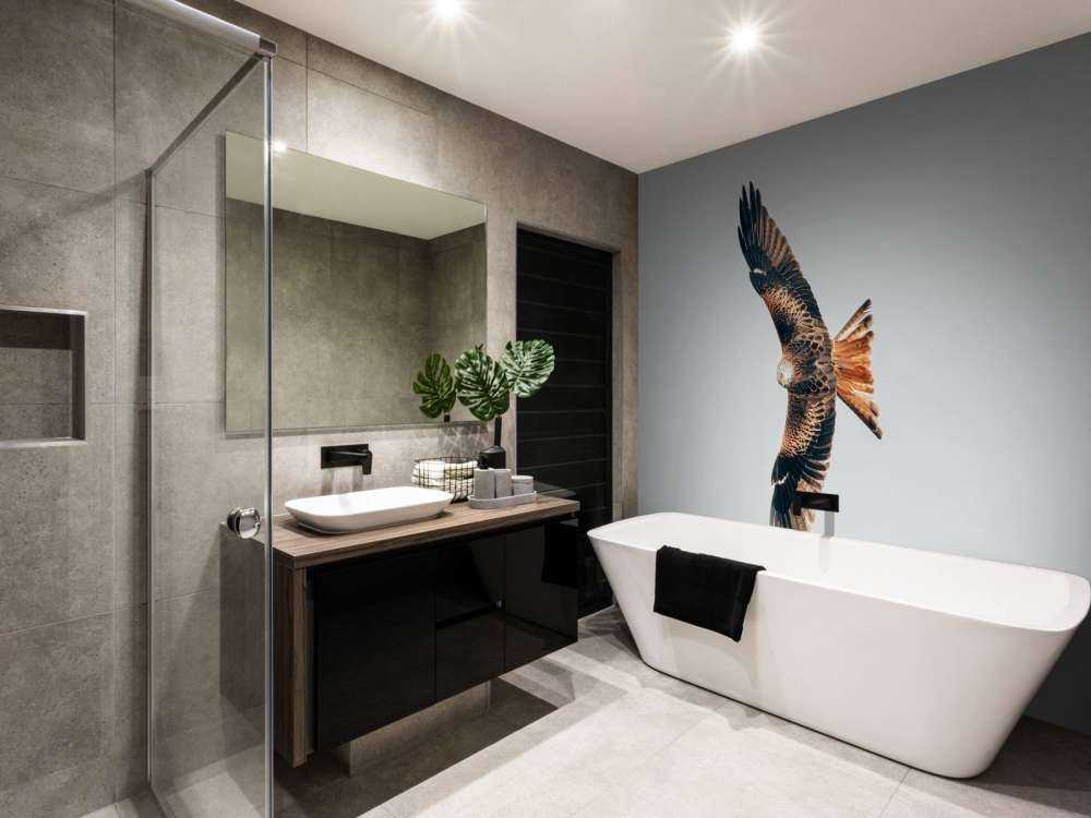 Rode wouw met gespreide vleugels