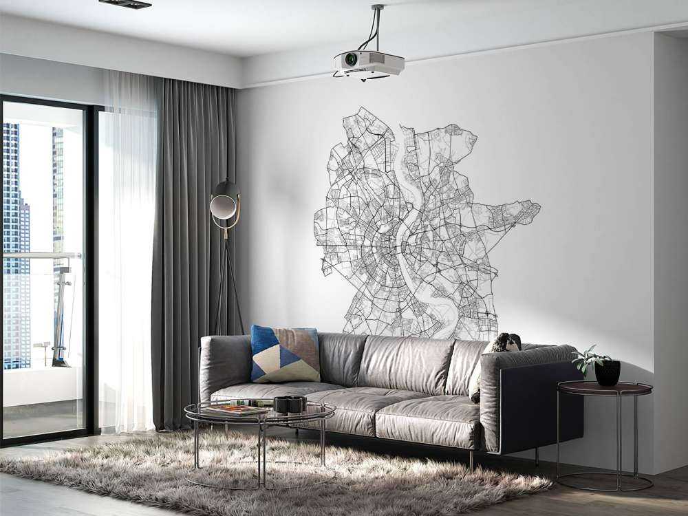 Plattegrond van Keulen, wit