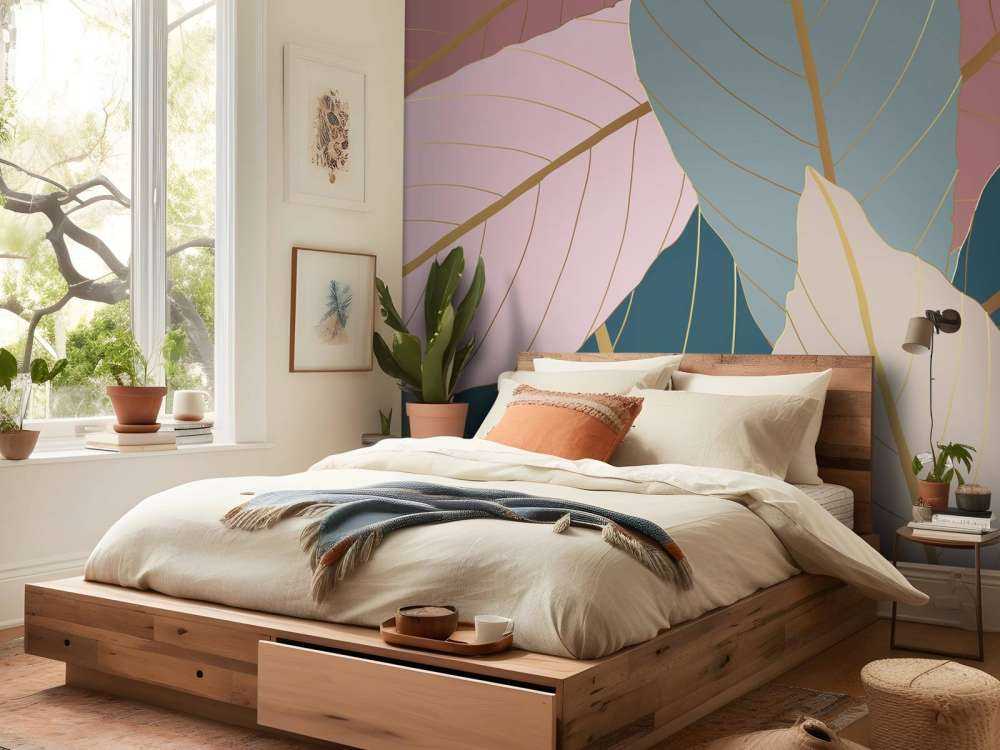 Tropische bladeren met goud