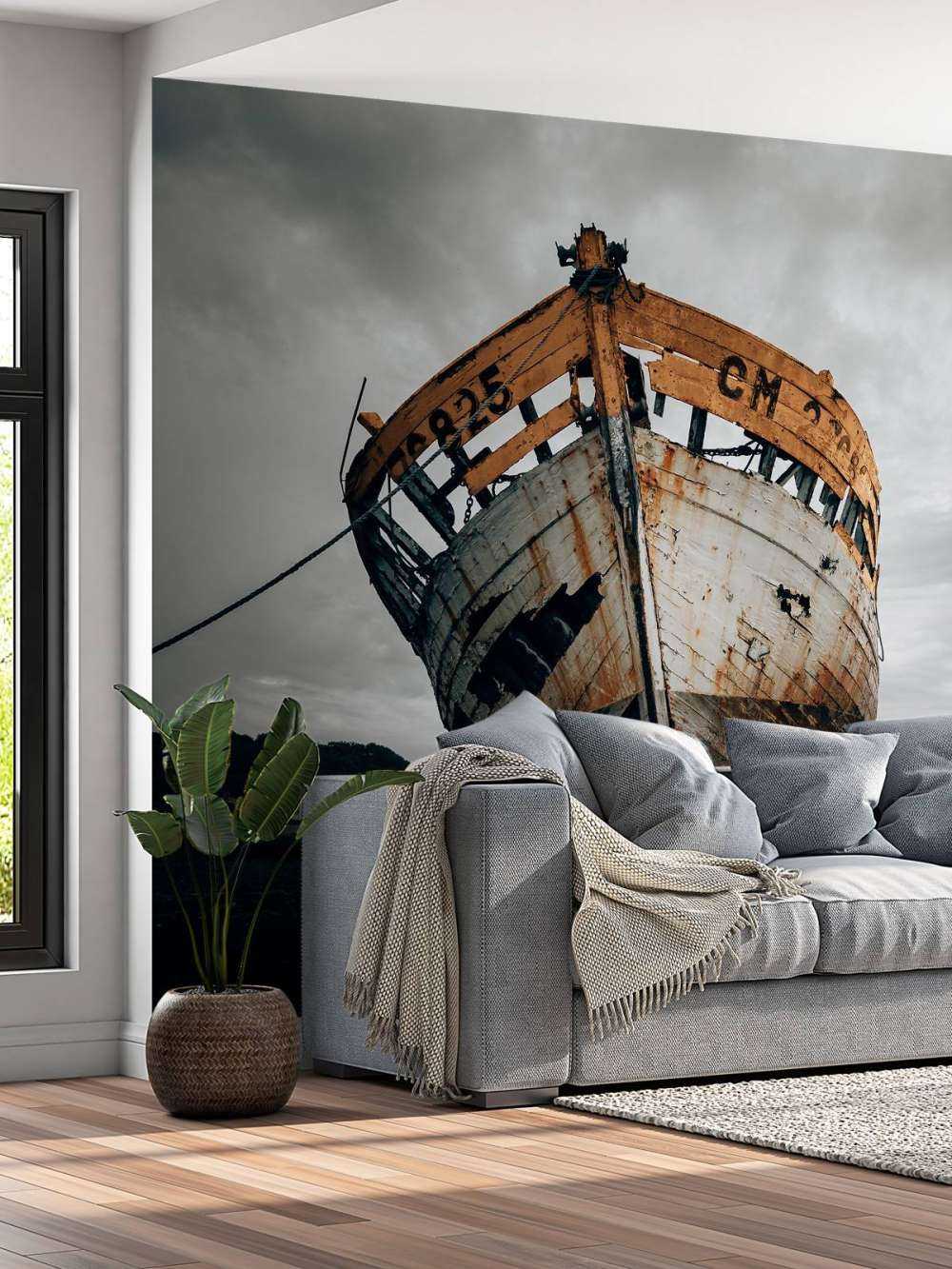 Oud roestig scheepswrak