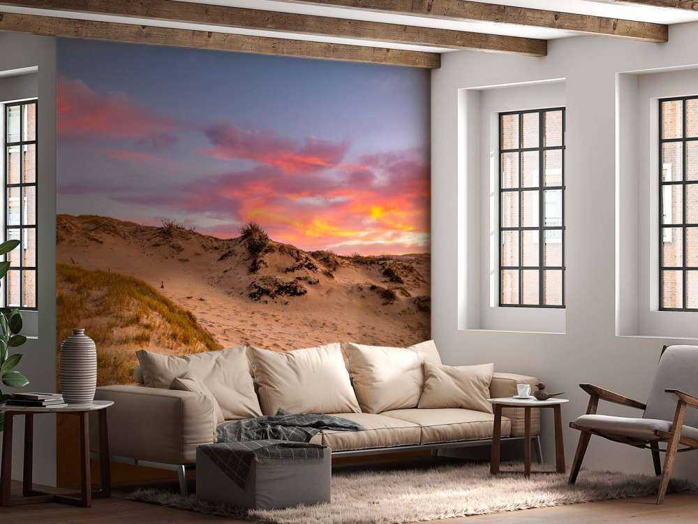 Zonsondergang vanuit de duinen