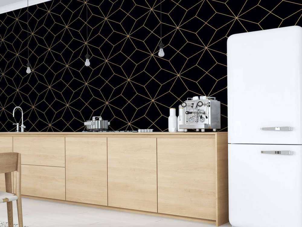 Abstracte lijnen, goud