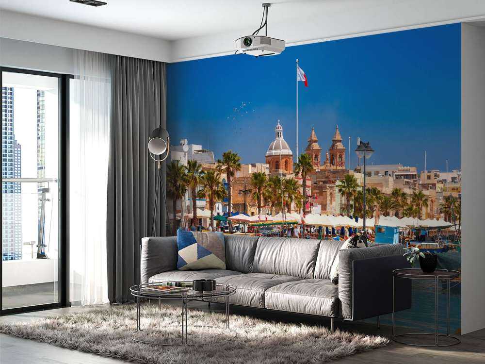 Traditionele boten in de haven van Marsaxlokk, Malta