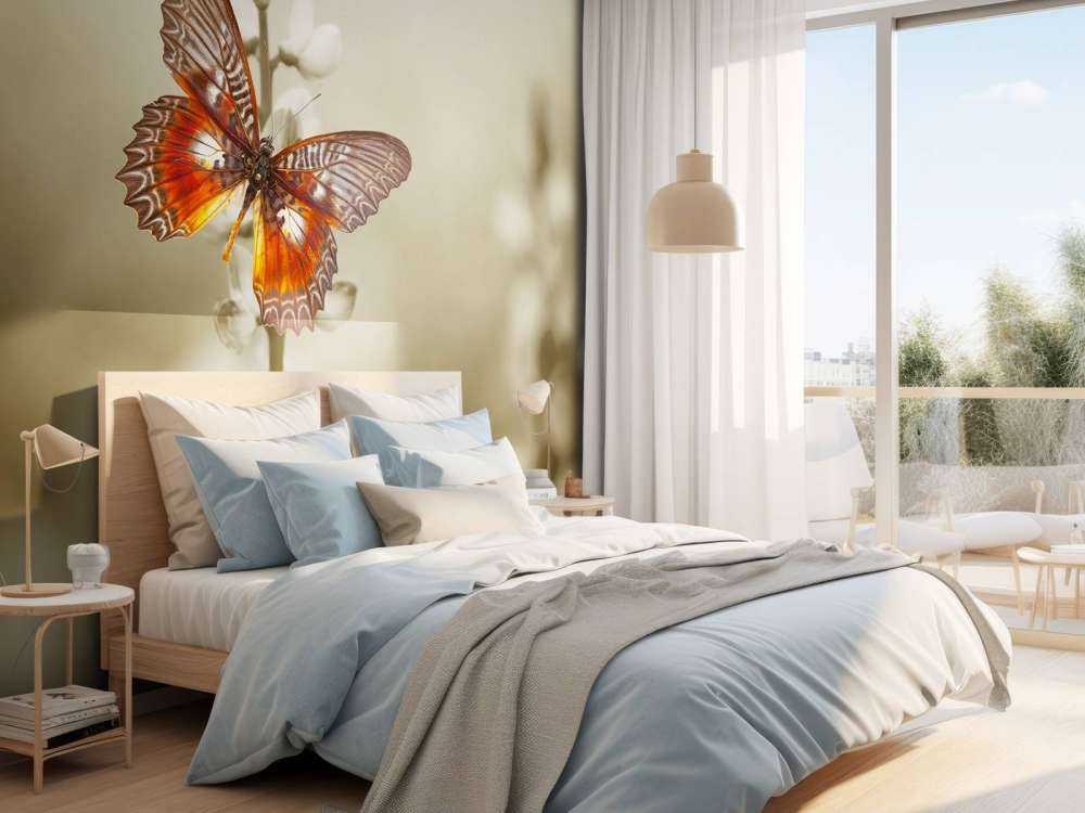 Rode Vlinder met Sepia achtergrond