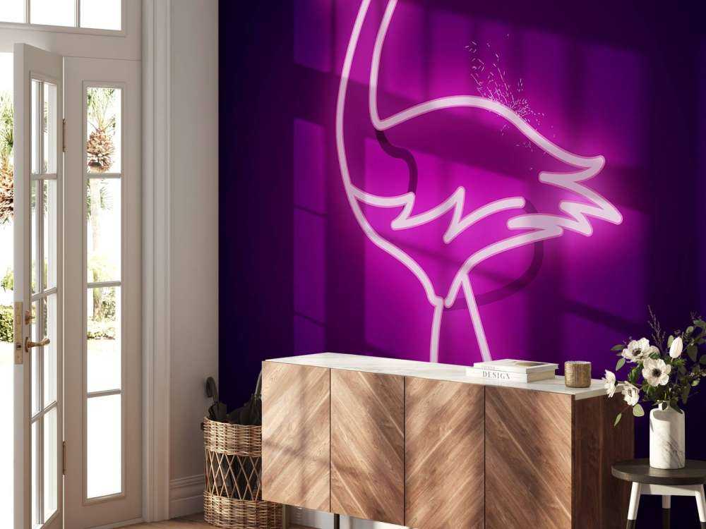 Flamingo neon pictogram