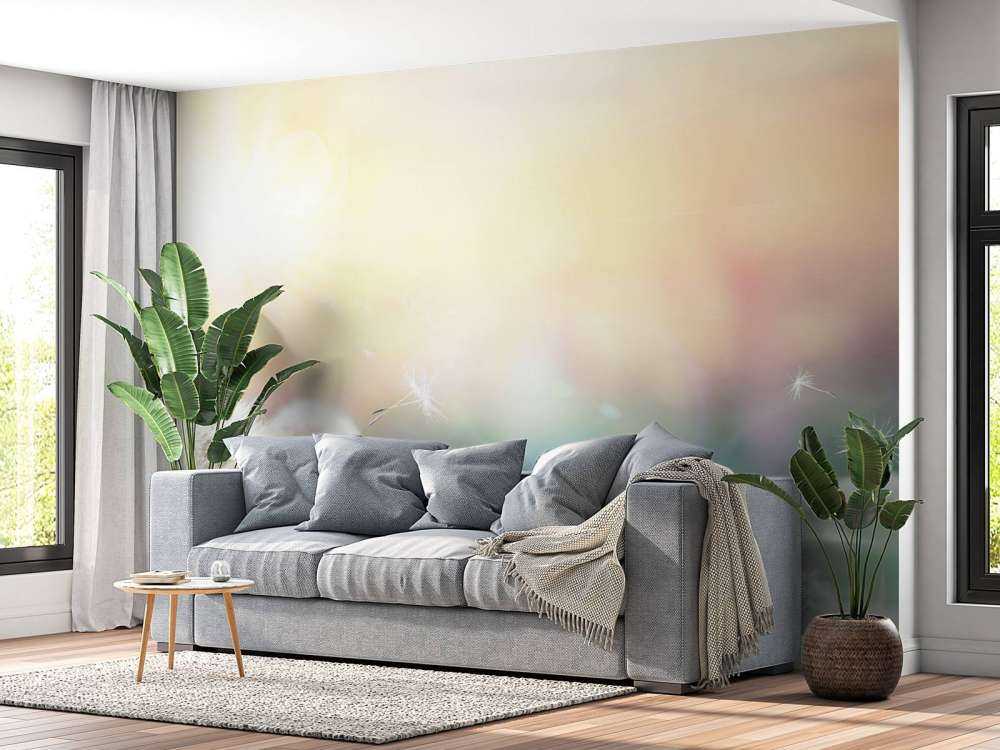 Paardebloem design met gekleurde achtergrond