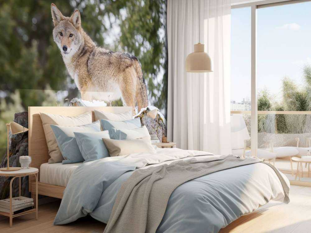 Een coyote in de winter