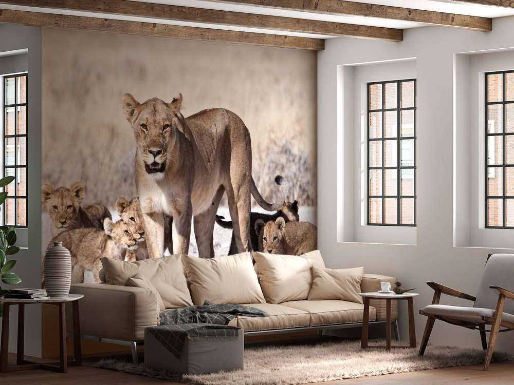 Leeuwin met haar welpen