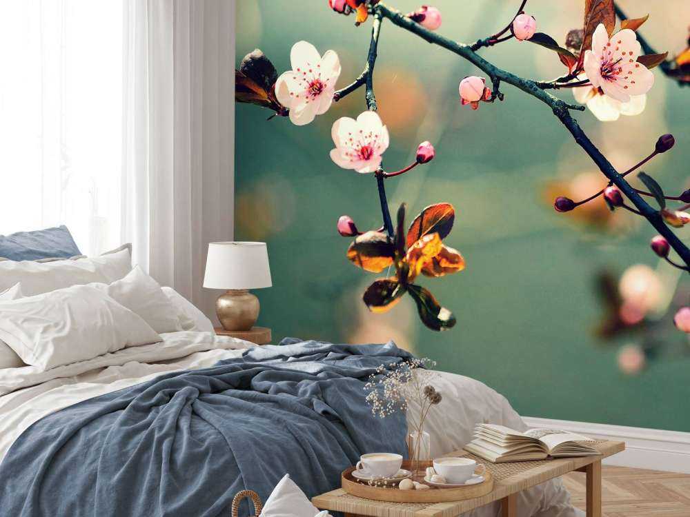 Bloesem in Volle Bloei met Groene Achtergrond