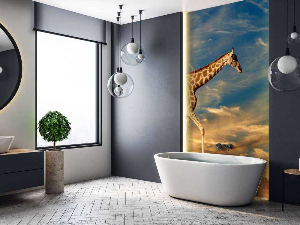 Giraffe in Zuid-Afrika lopend op zand