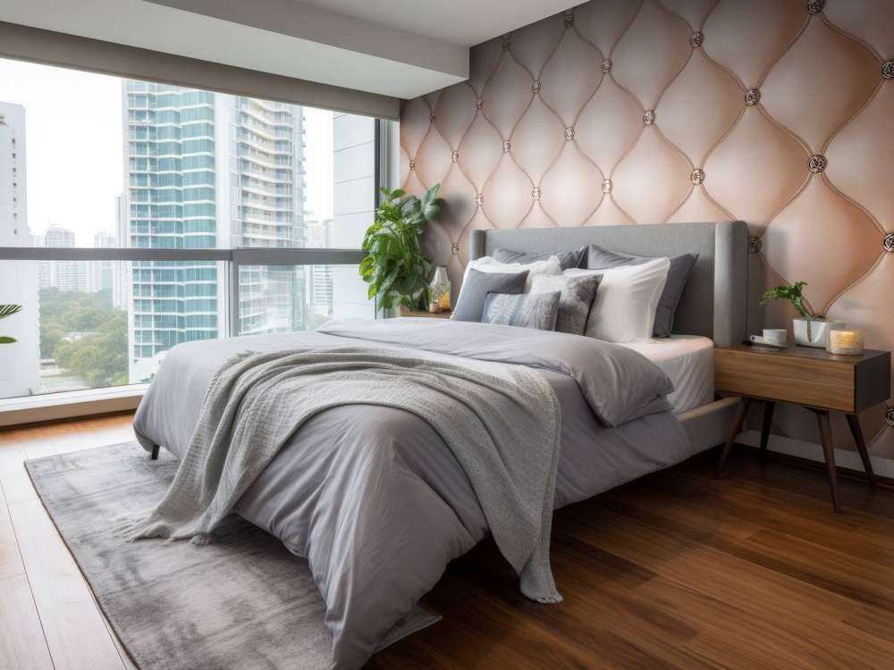 Chique roze gecapitioneerde wand