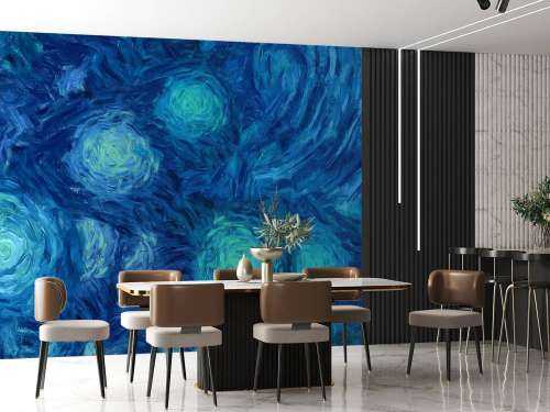 Geschilderde blauwe bloemen structuur