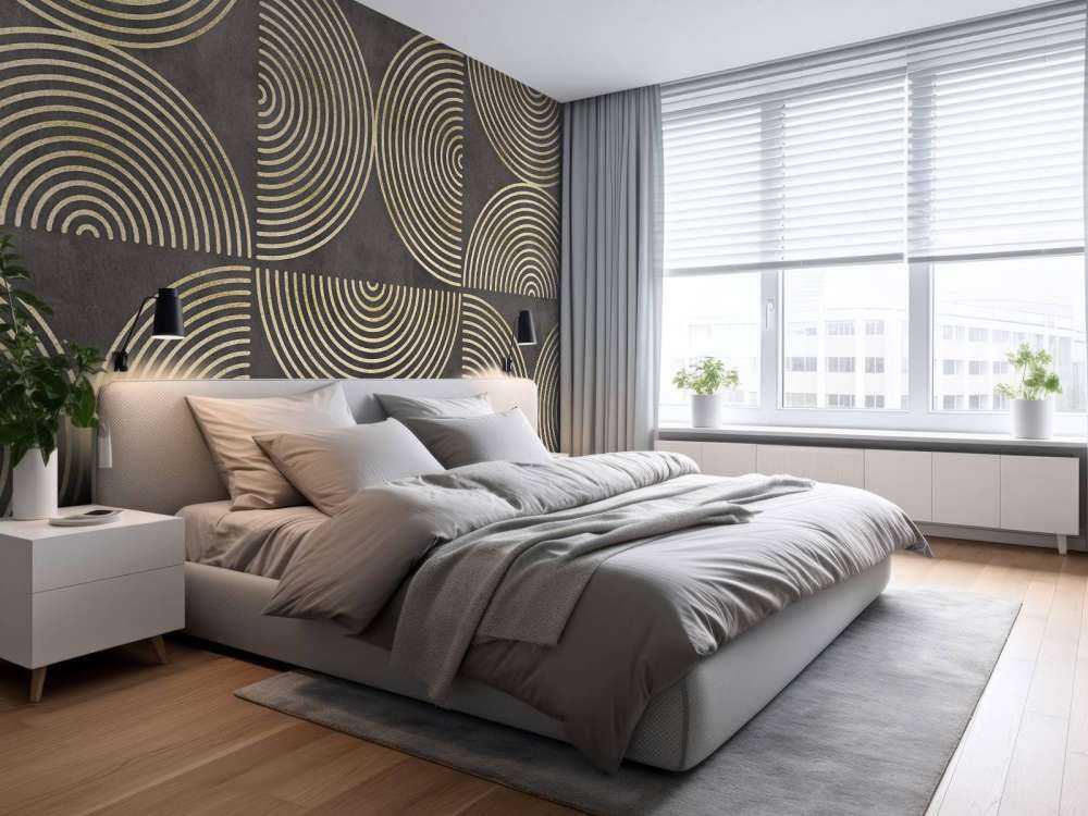 Eclectic Circle Modern Art Gold Brown
