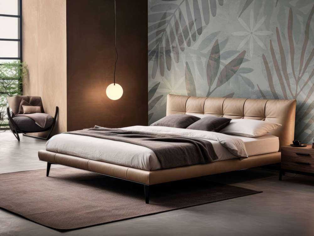 Palm Leaf Collage Mix Grey Brown