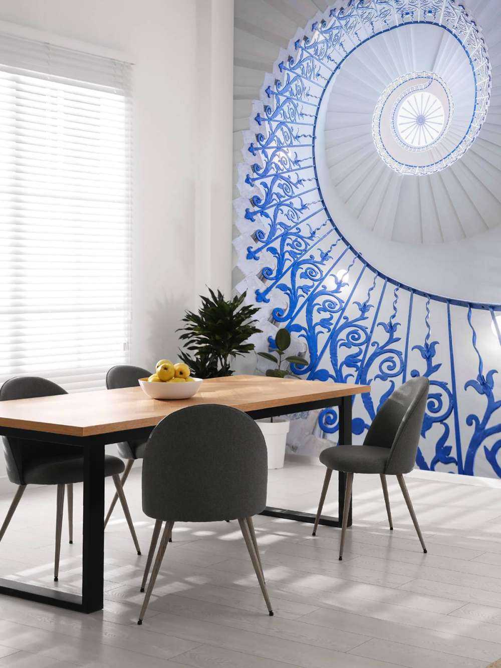 Futuristic spiral structure with central light