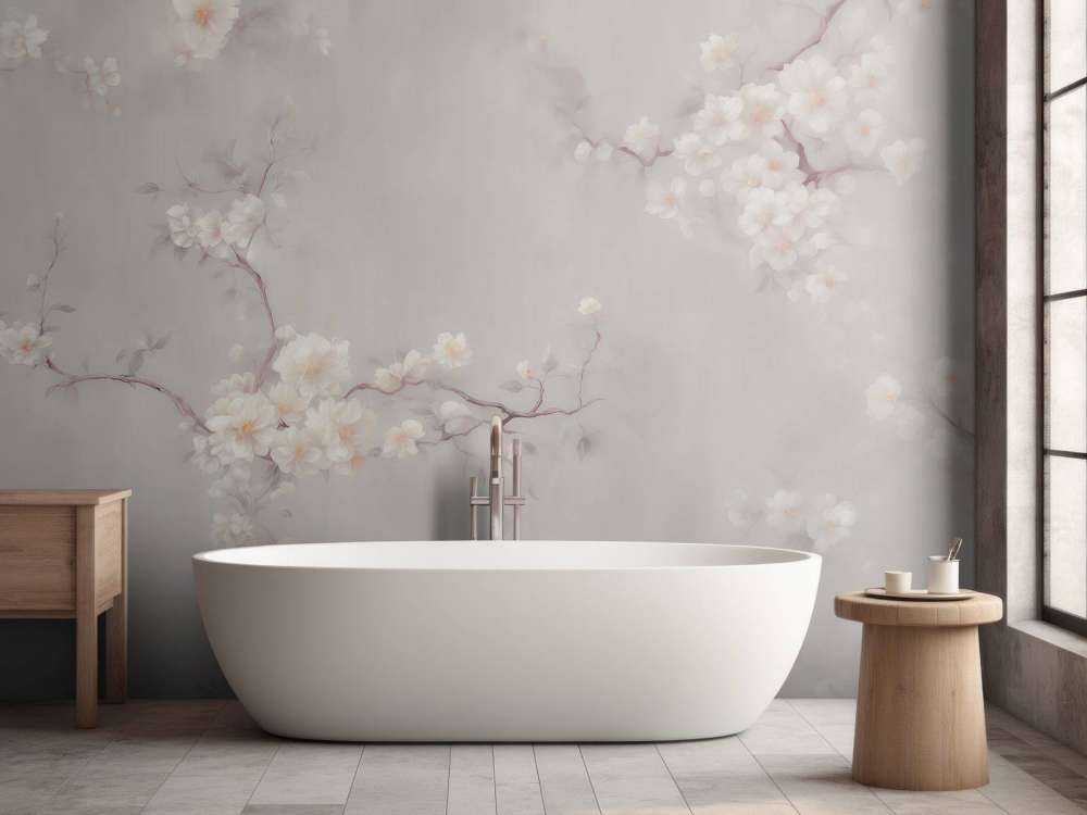 Lovely Branches of Flowers Taupe