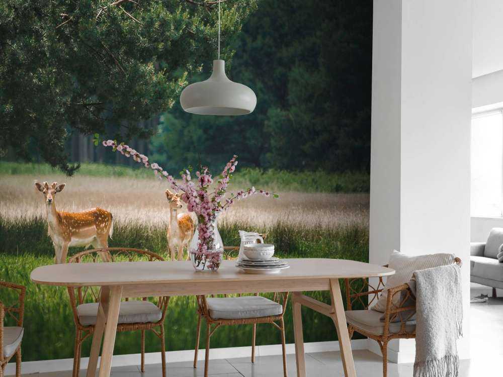 Vredige Weide met Wilde Hertjes