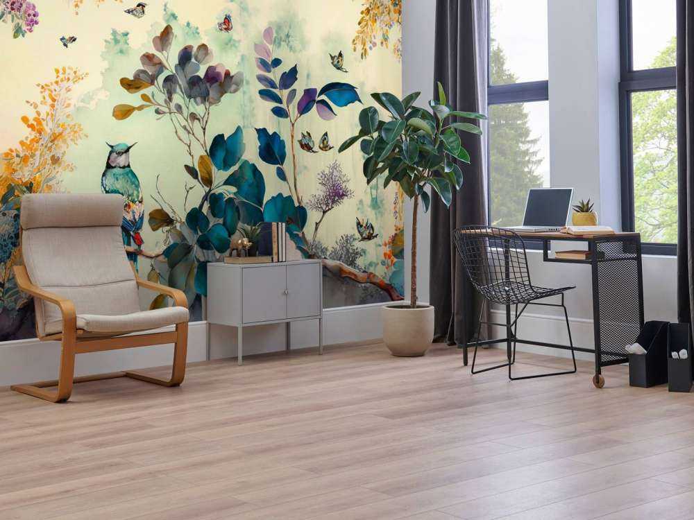 Paradijsvogels in dromerig woud