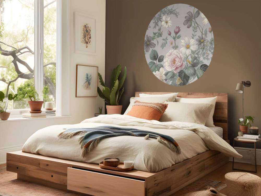 Romantische bloemen op mistgrijs