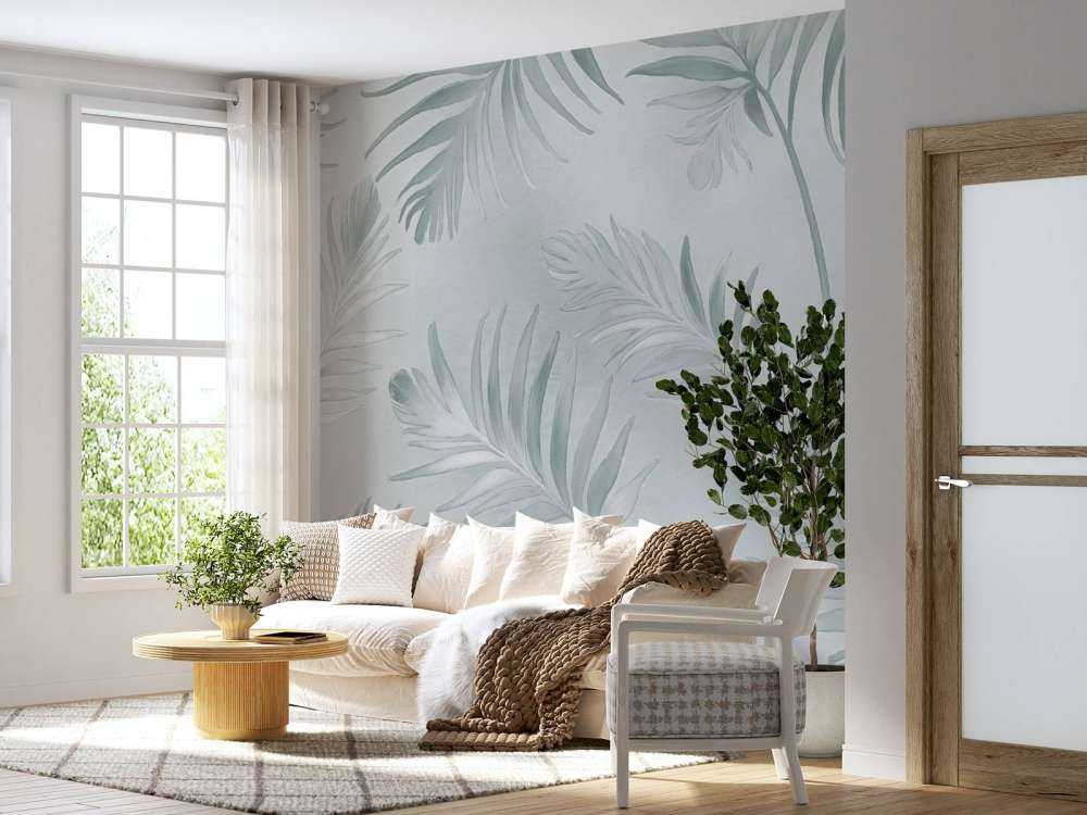 Golden leaves on dark Soft Beige