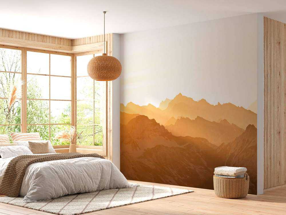 Gouden bergen bij zonsopkomst