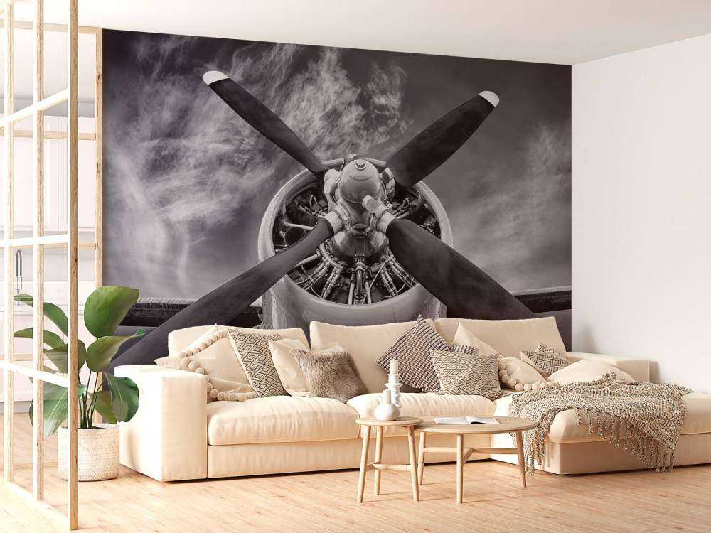 Propeller van een vintage vliegtuig