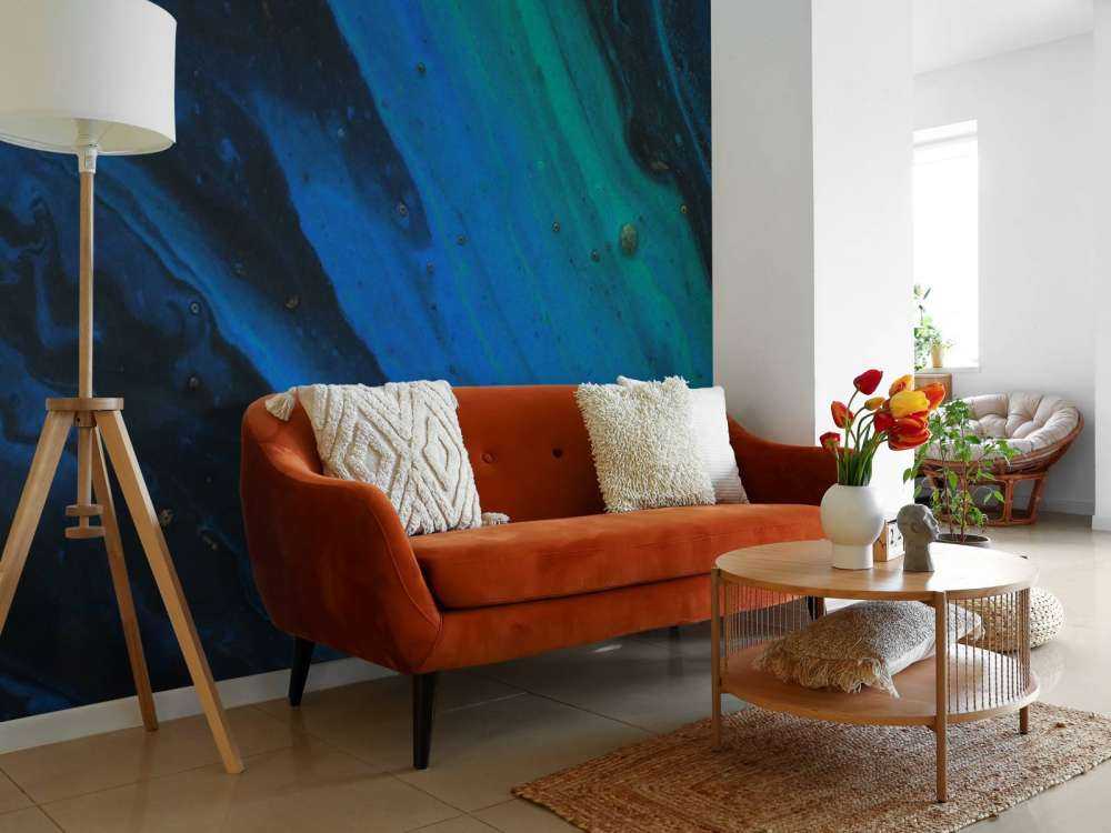 Structuur met blauwe en groene accenten