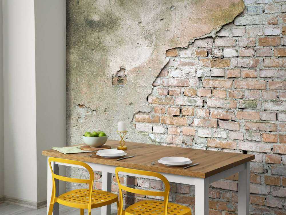 Slordige bakstenen muur