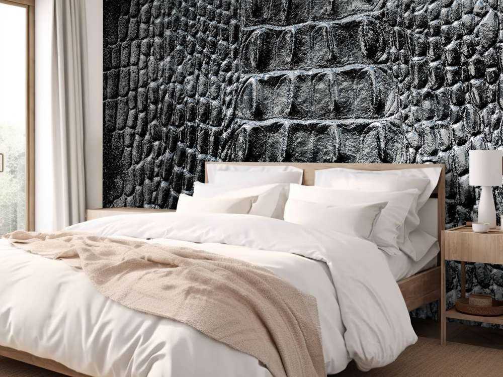 Krokodillen huid in het zwart