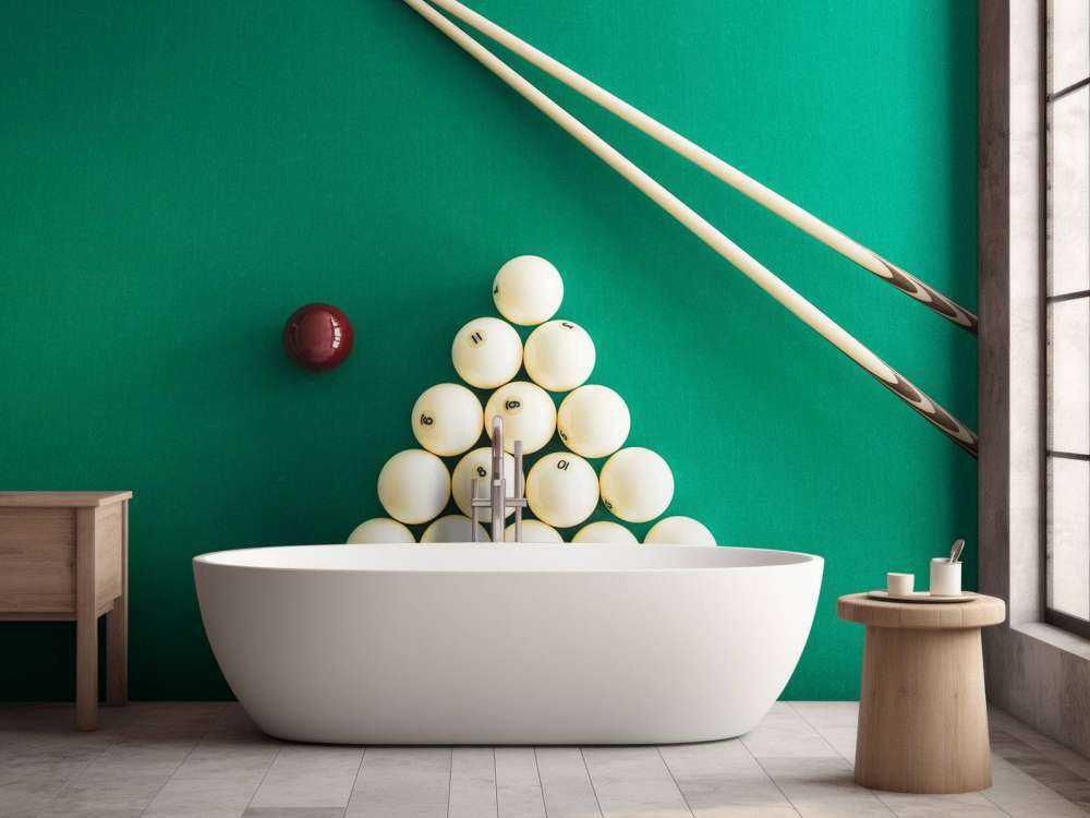 Pooltafel van bovenaf